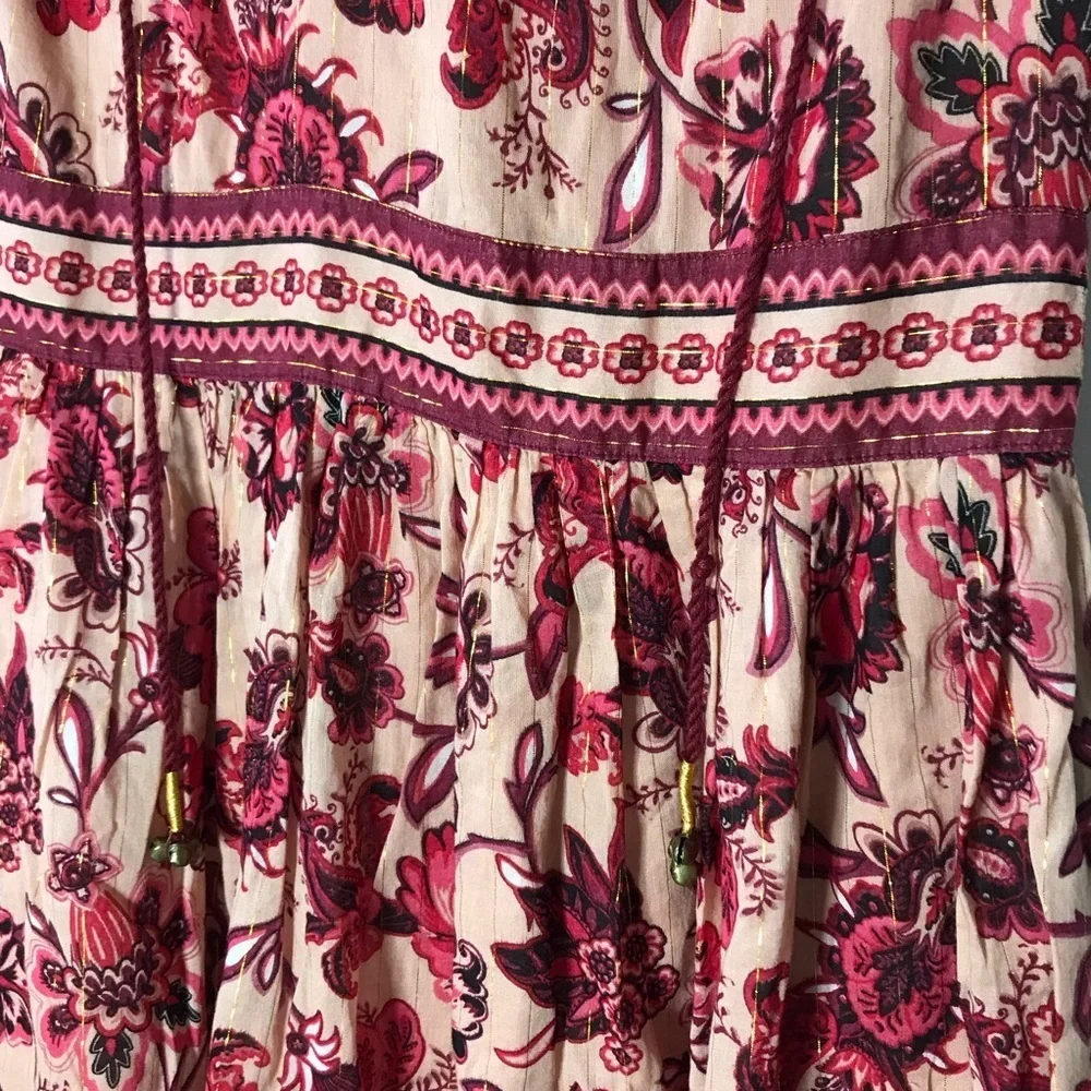 Kate Spade New York Sleeveless Paisley Blossom Dress Conch Shell Womens Sz 6